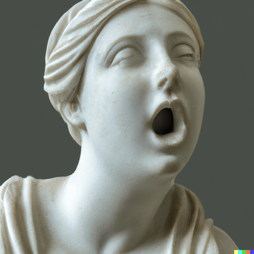 open mouth statue